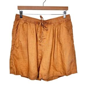 Grae Cove 100% Linen Pull on Shorts Size XL Neutral Rust Amber 4.5" inseam